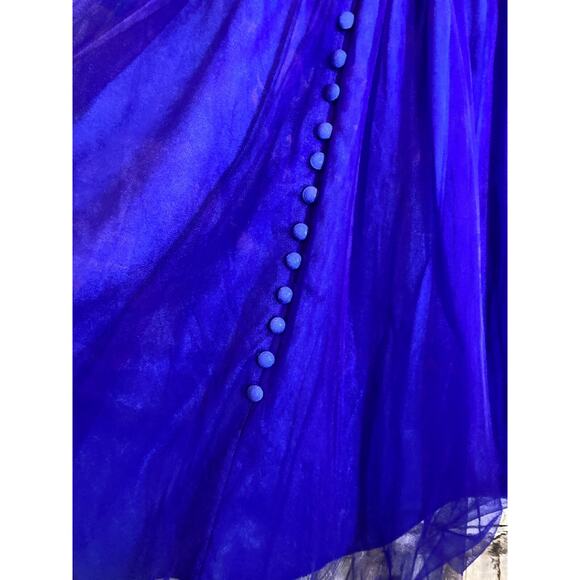 Wayward Fancies eShakti Dress Womens Medium Cobalt Mesh Dark Romantic Boho - Picture 7 of 16